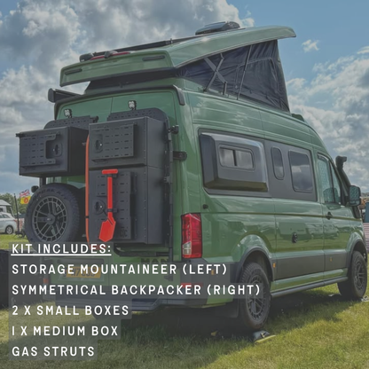 Full Rear Storage & Spare Wheel Kit -  VW High Roof Crafter / MAN TGE (2018-Present)