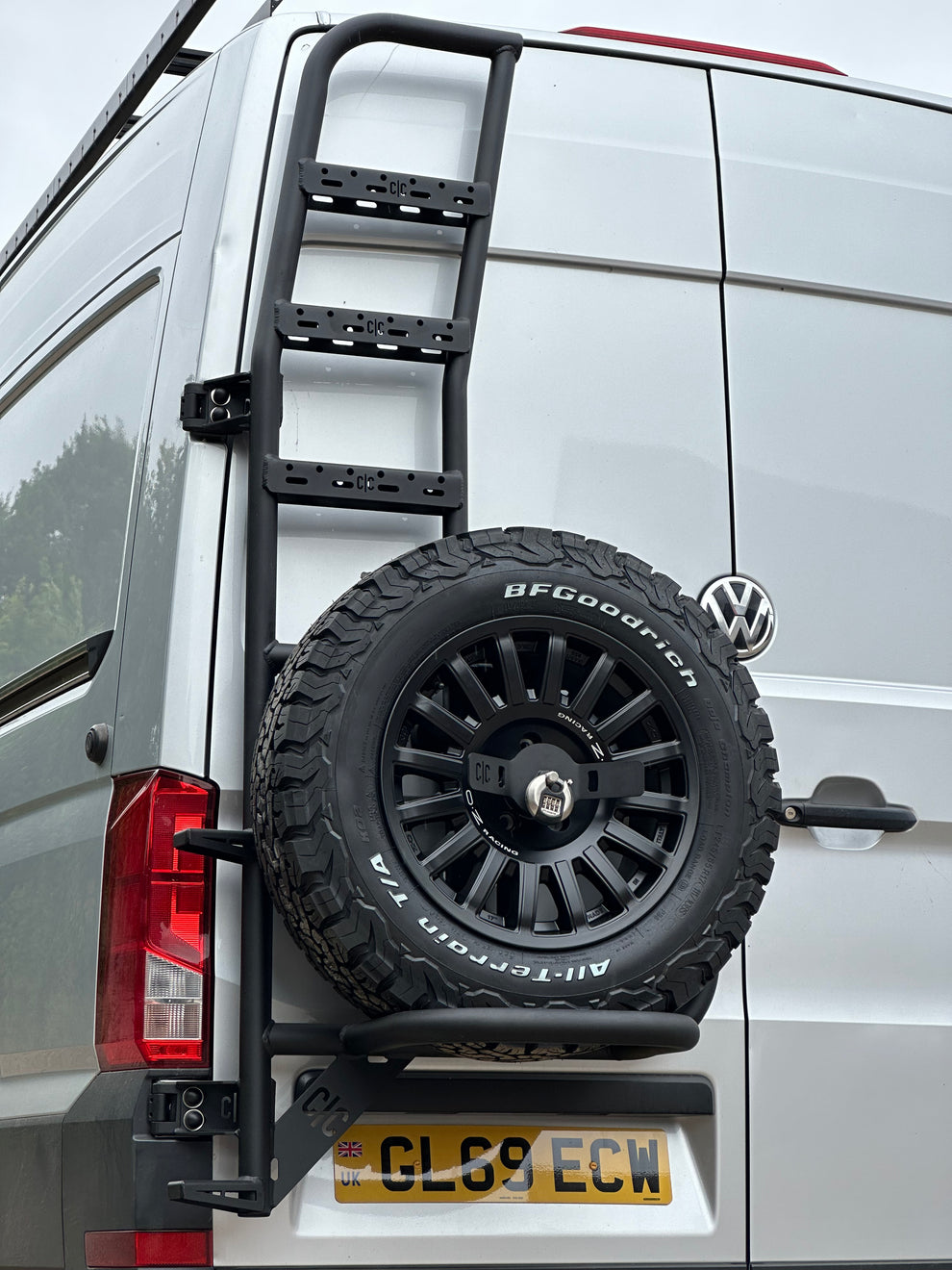 Vw Crafter Rear Rear Door Ladder & Wheel Carrier for VW Crafter/MAN TGE | CC Van Gear ...